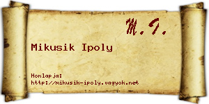 Mikusik Ipoly névjegykártya